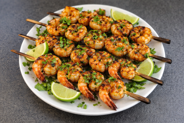 Citrusové krevety z grilu s vůní bylinek
